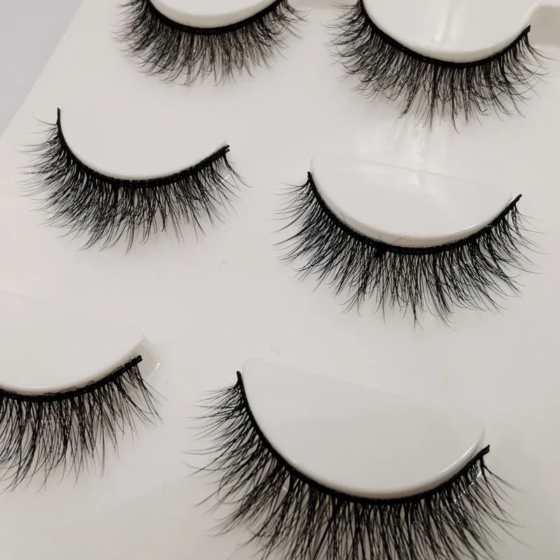 3/10 Pairs Natural Long Fluffy False Eyelashes Wispy Lashes 3D Segmented Lashes Fake Eyelashes Clear Band Eye Lashes Make up