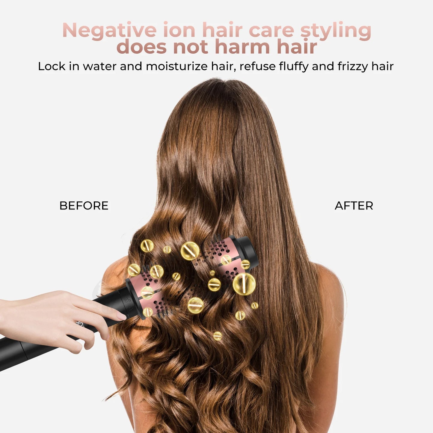 Thermal Brush 3 in 1 Set ionic Heated Round Curling Brush Hair Style Ceramic Double PTC Heater Fast Heating Curling Iron Brush